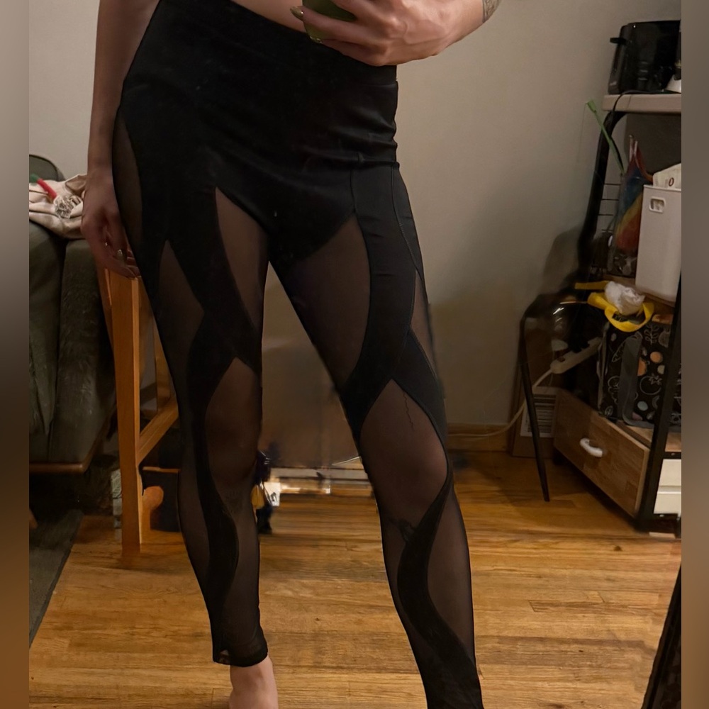 Black Leggings with sexy mesh detail